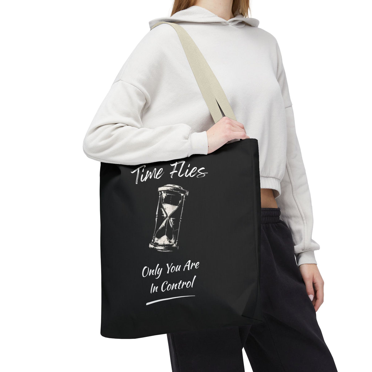 Time Flies Motivational Tote Bag