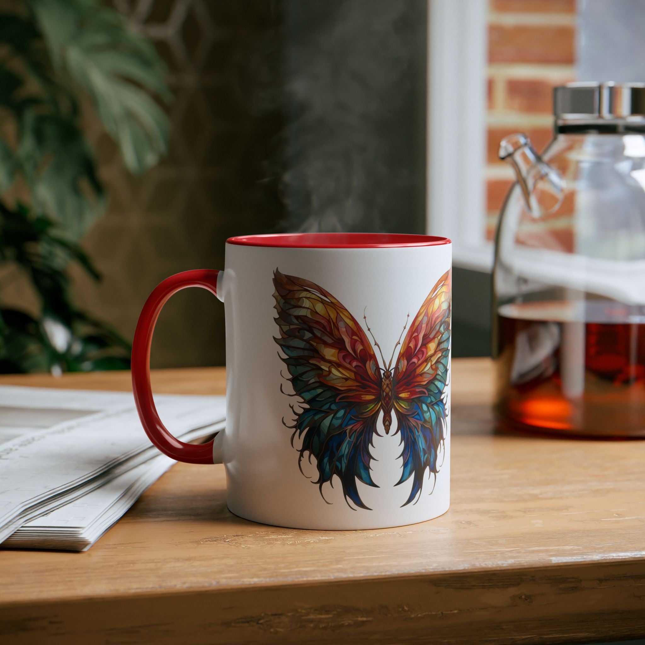 Butterfly Two-Tone Coffee Mug, Birthday Gift, 7 Colors