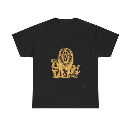 Pride of the Jungle Unisex Heavy Cotton Tee - Lion Family Design - Conscience Garment