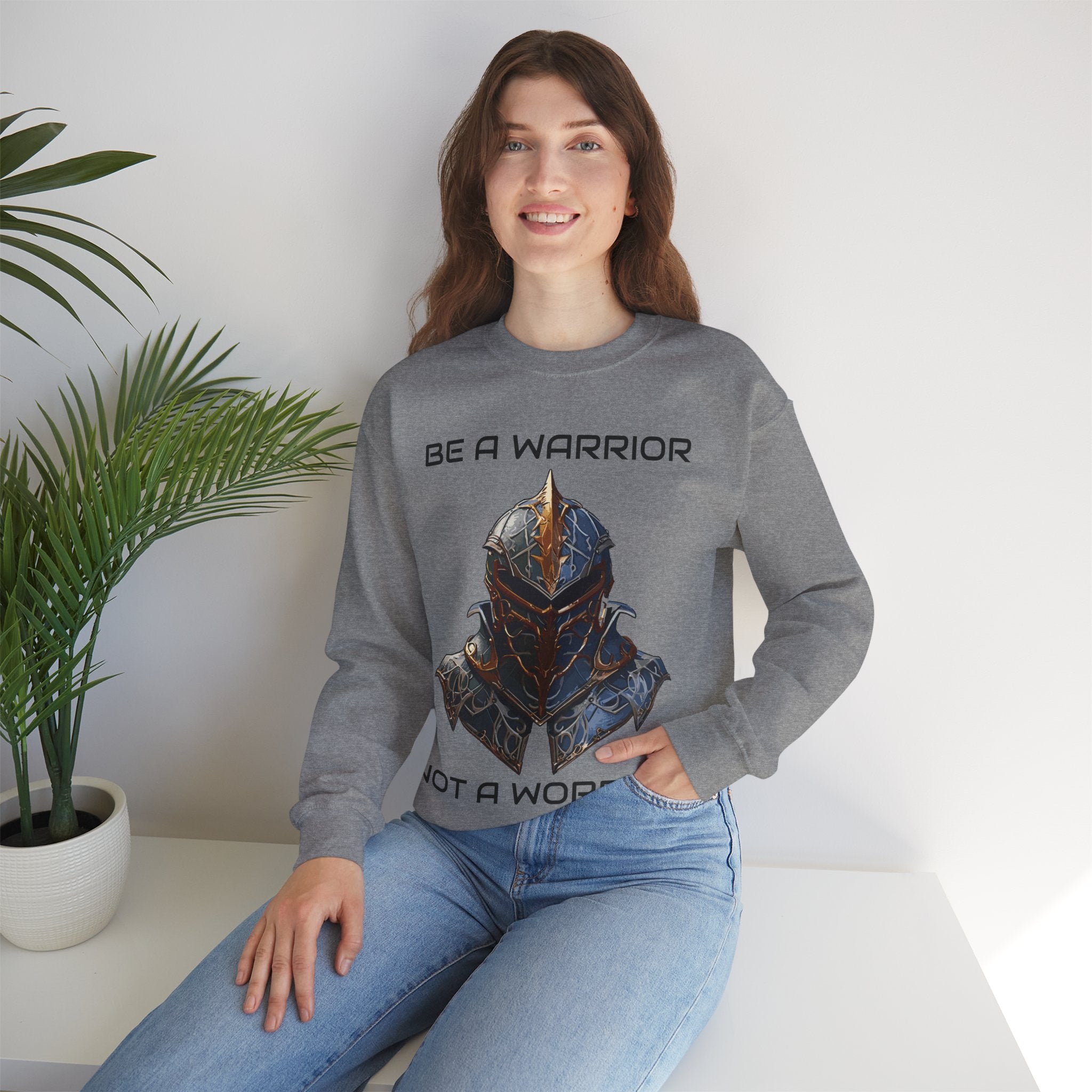 Be a Warrior not a Worrier, Unisex, Crewneck Sweatshirt, Birthday gift, Funny, Motivational, Inspriational, Comfort, Cotton