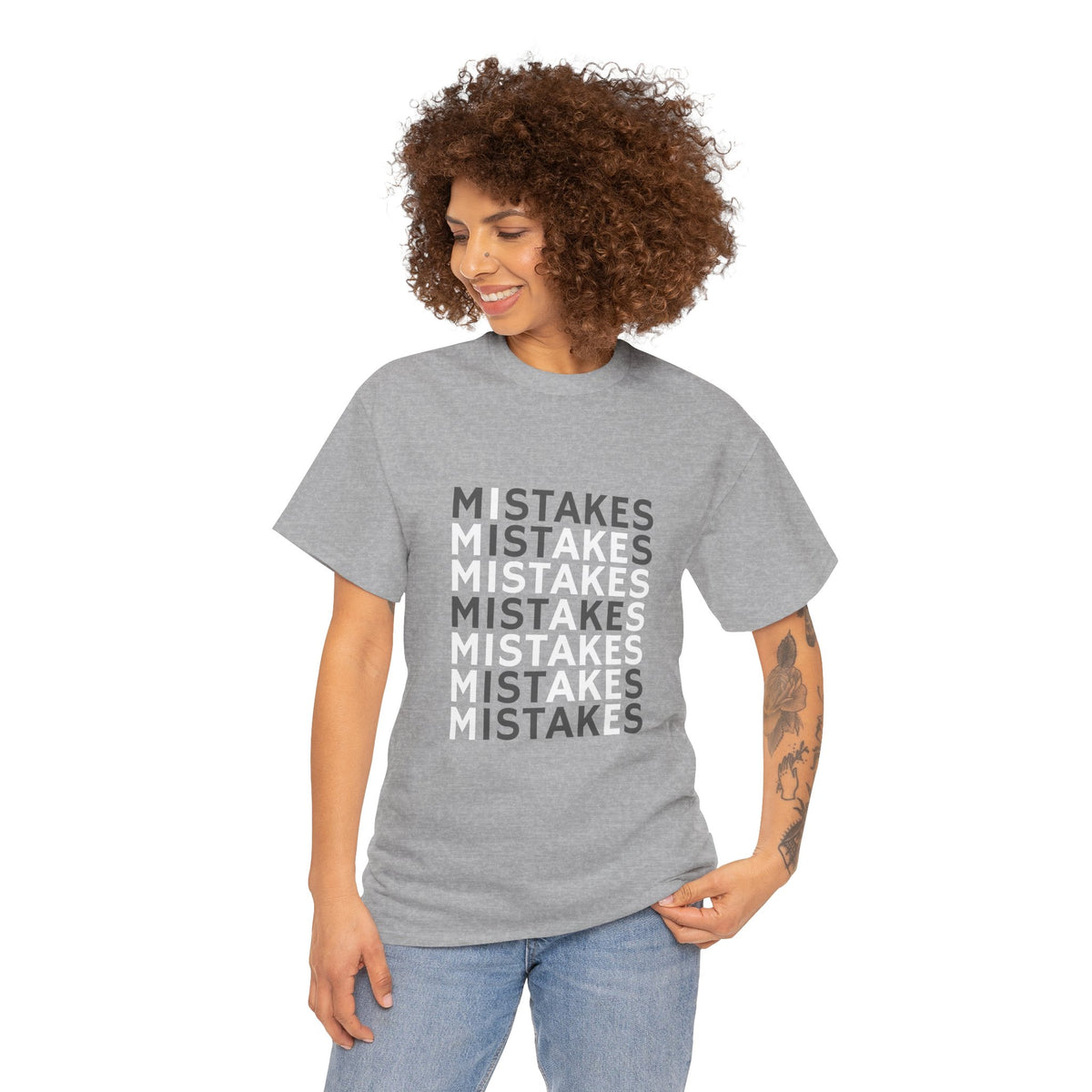 Mistakes Repeat Graphic Tee — Black Typographic T-Shirt