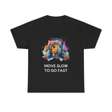 T-Shirt Colorful Turtle with Headphones | 'Sometimes it's best to go Slow to go Fast' - Conscience Garment