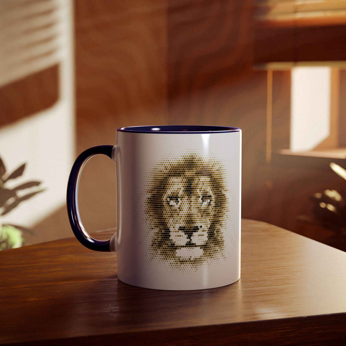 Lion Mosaic Design and Quote Mug, 11oz