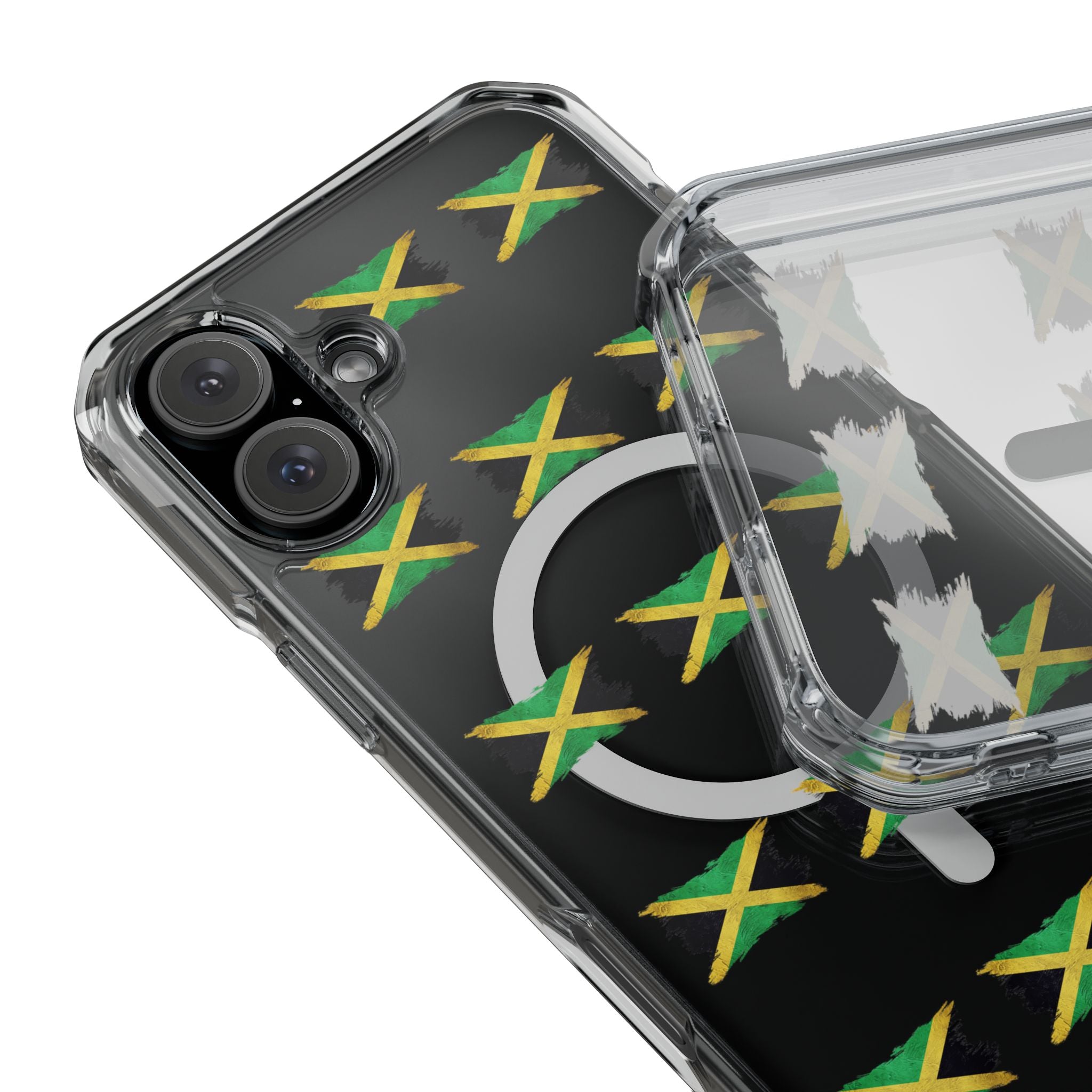 Jamaica Flag Clear Magnetic Phone Case — MagSafe Compatible