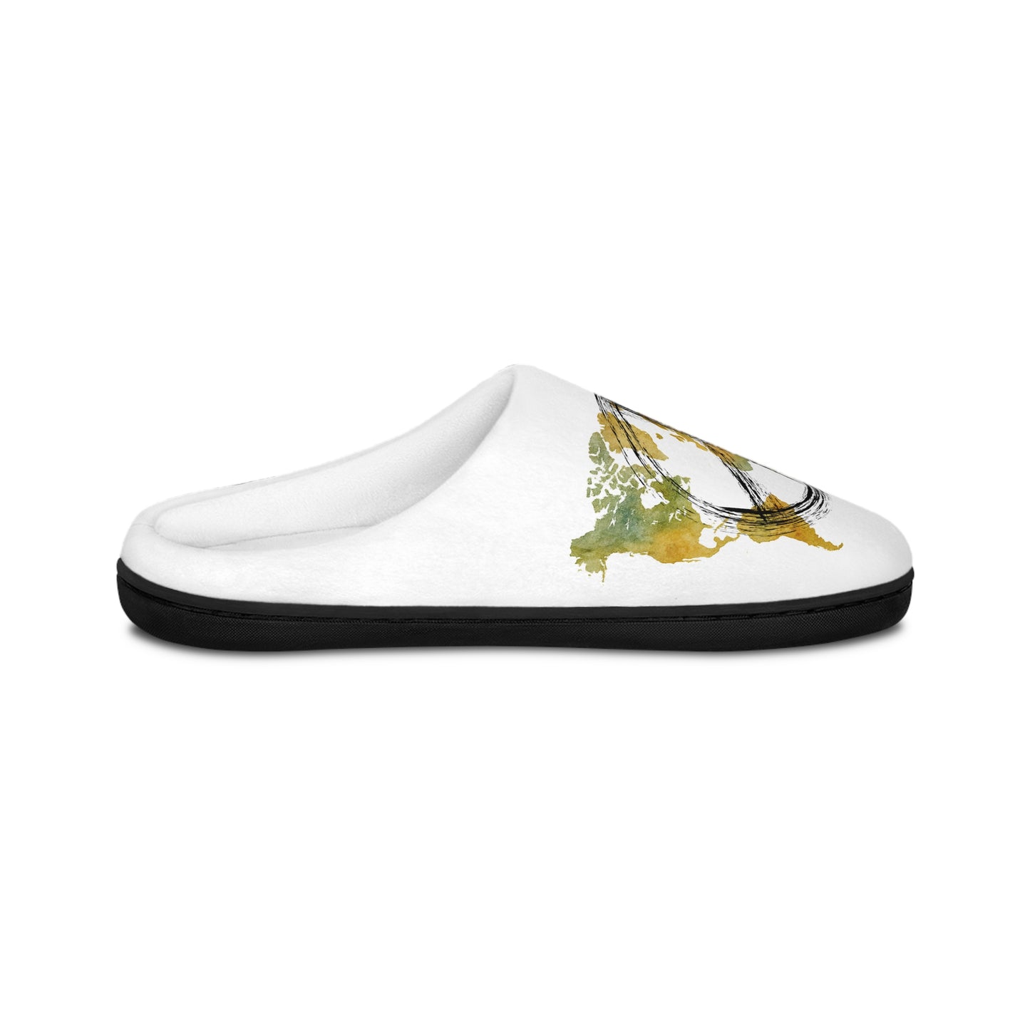 World Peace Watercolor Women's Indoor Slippers — Cozy Slip-On House Shoes