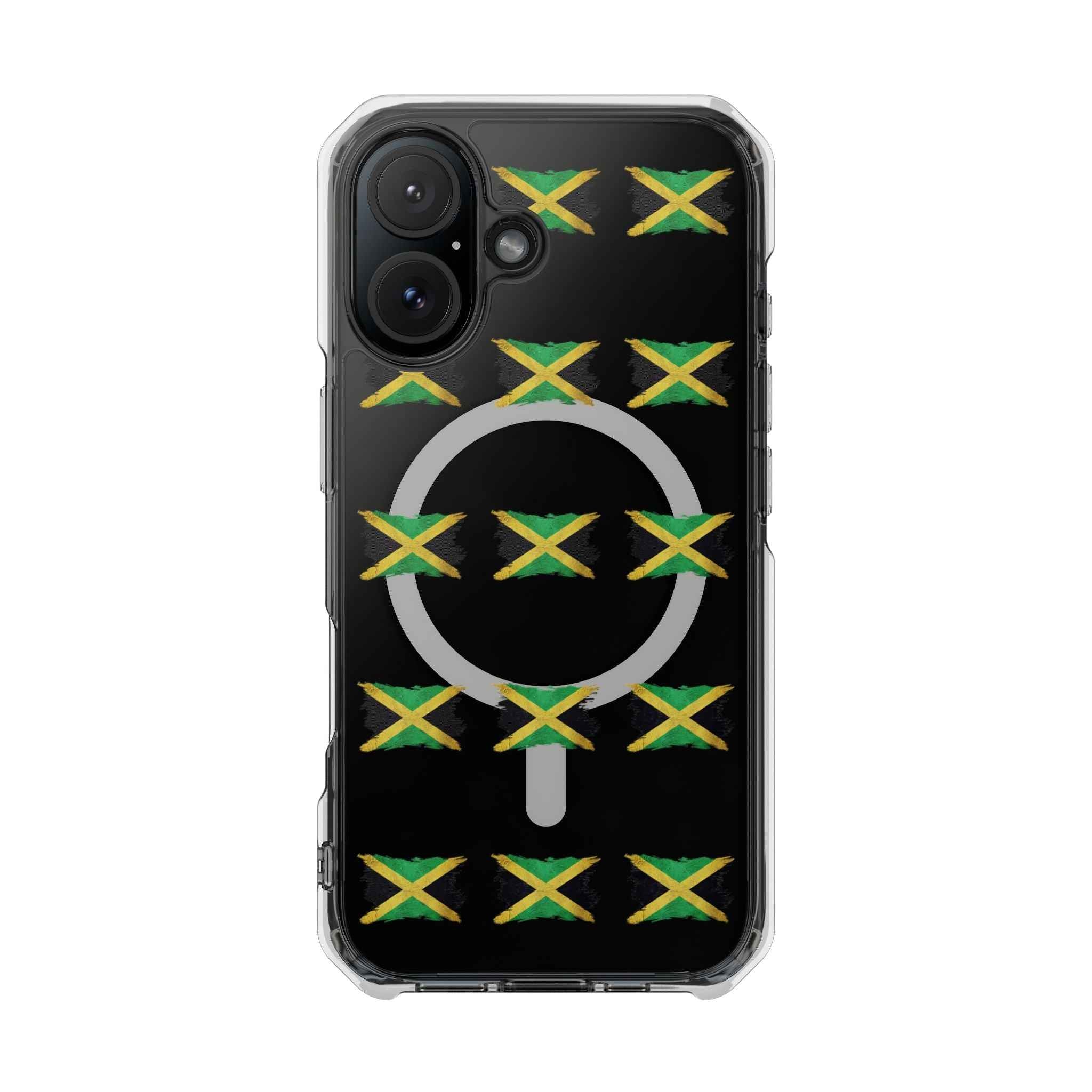 Jamaica Flag Clear Magnetic Phone Case — MagSafe Compatible