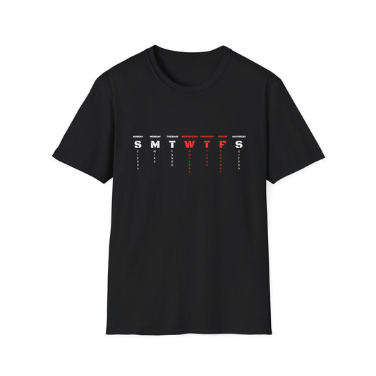 Weekday Calendar T‑Shirt — Minimal SMTWTFS Design (Highlight Wednesday)
