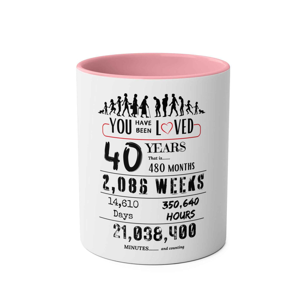 40th Birthday Two-Tone Coffee Mug, 11oz