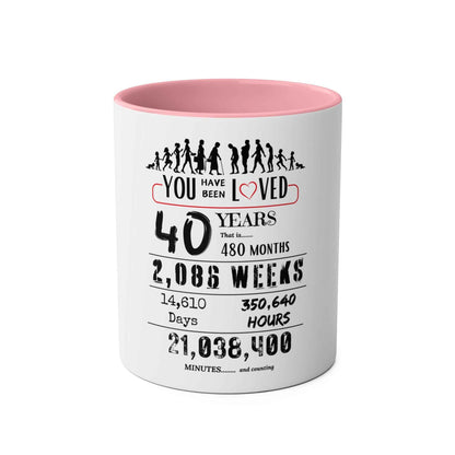 40th Birthday Two-Tone Coffee Mug, 11oz