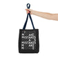 Mistakes Repeat Pattern Tote Bag — Black Typography Shopper