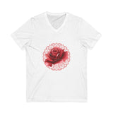 Lotus Mandala V-Neck Tee — Hand-Drawn Floral Yoga Shirt - Conscience Garment