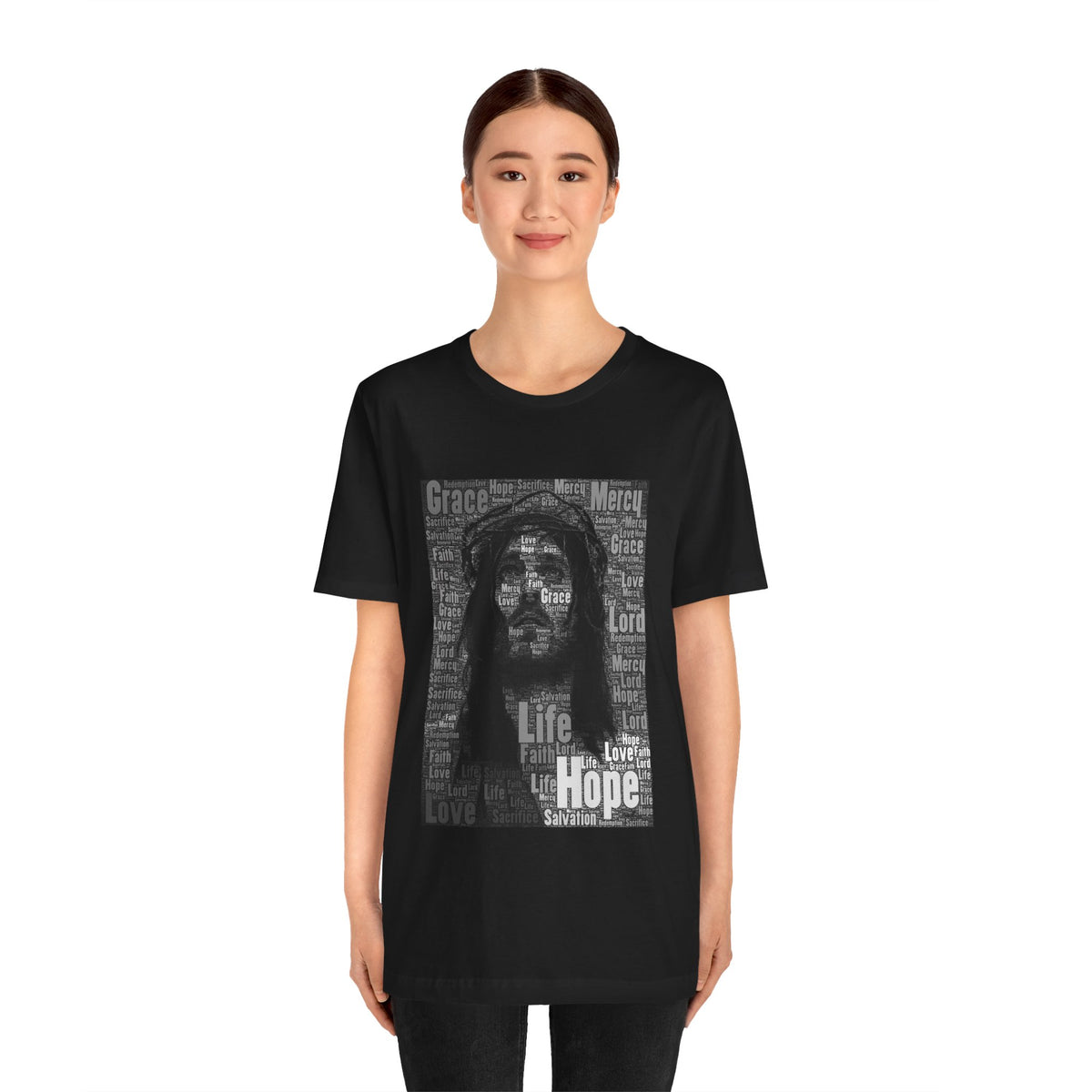 Jesus Christ with Inspiring Words T-shirt - Conscience Garment