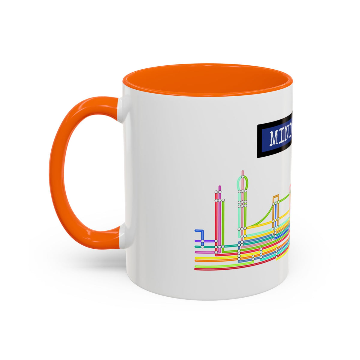 Mind the Gap Coffee Mug — Colorful City Skyline Accent Mug (11/15oz)