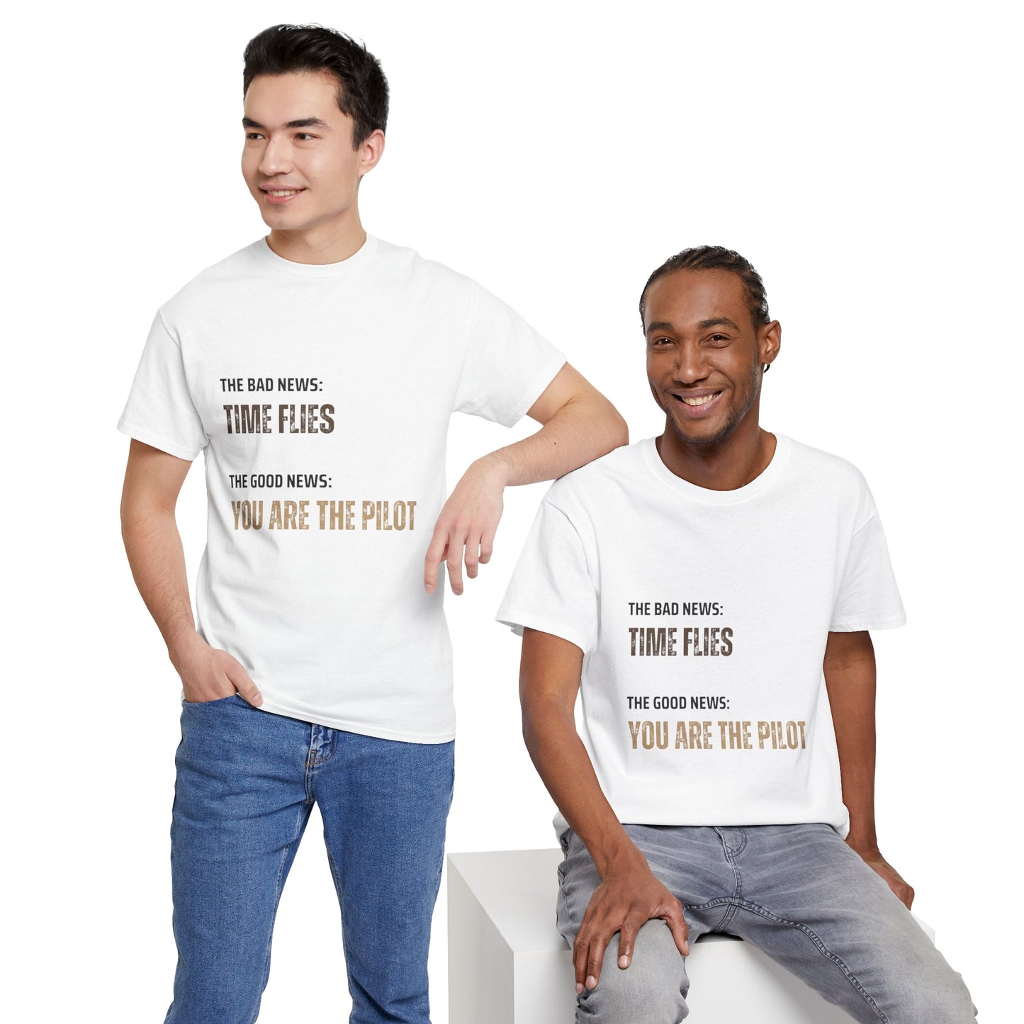 Time Flies T-Shirt, Motivational 'Only You Are In Control' - Conscience Garment