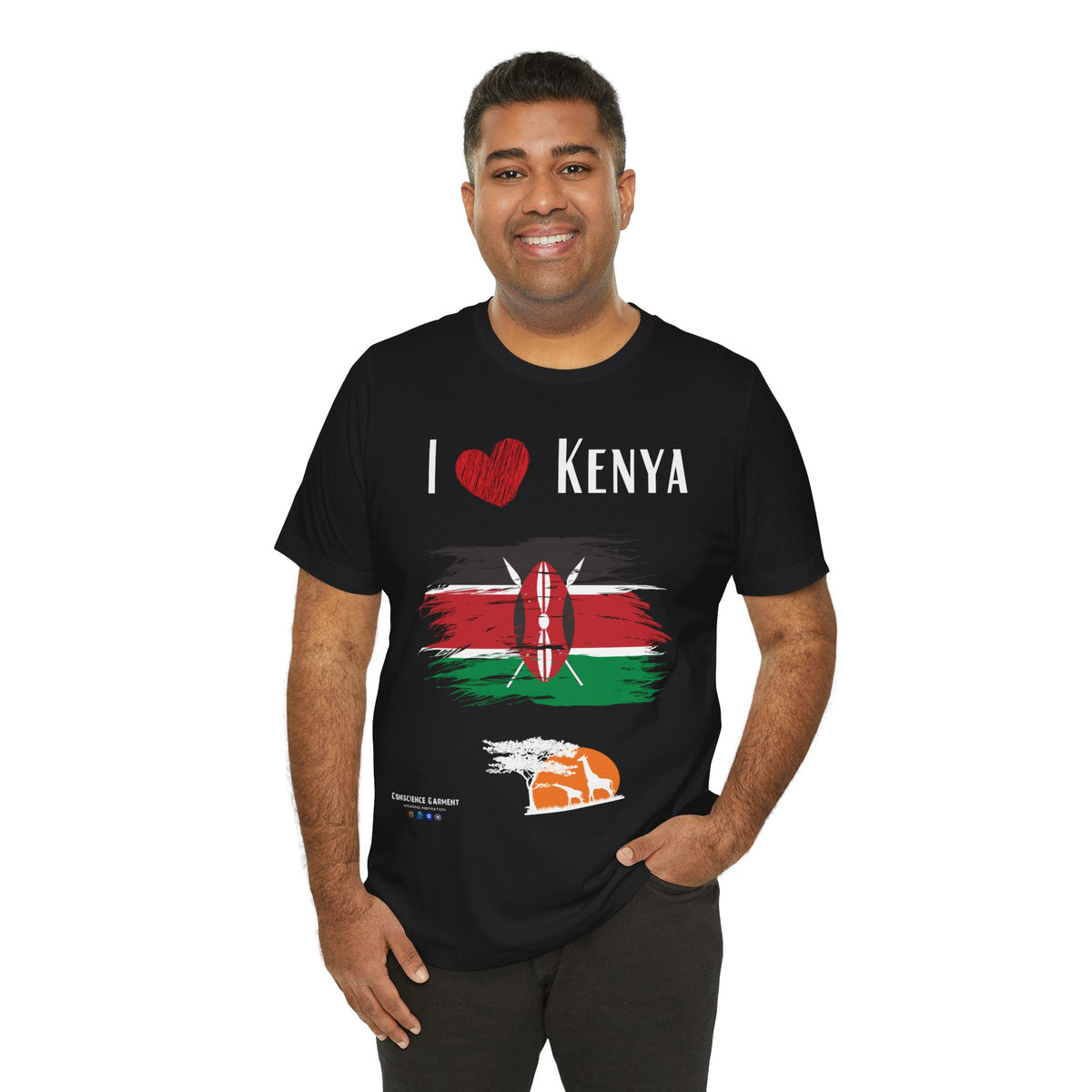 Kenya Love Unisex Jersey Tee - Celebrate Your Heritage! - Conscience Garment