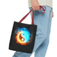 Fire and Ice Yin Yang Tote Bag