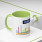Mind the Gap Coffee Mug — Colorful City Skyline Accent Mug (11/15oz)
