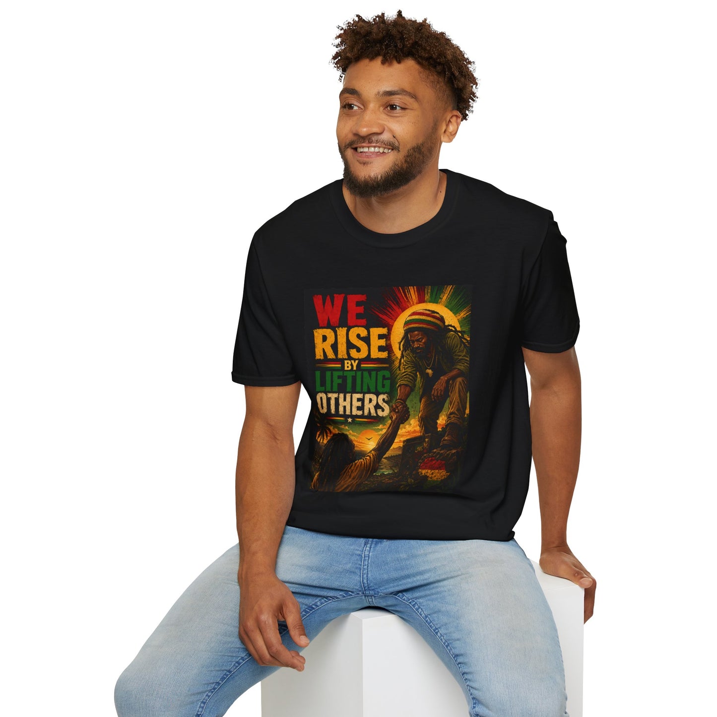 We Rise By Lifting Others T-Shirt — Rasta Sun Reggae Inspirational Tee
