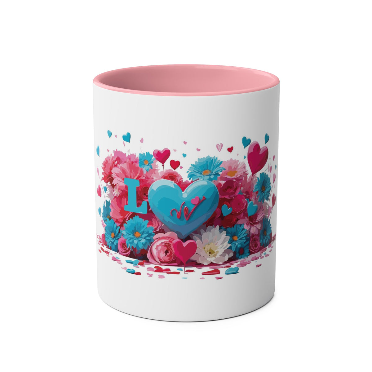 Love and Hearts Two-Tone Mug, 11oz - Conscience Garment