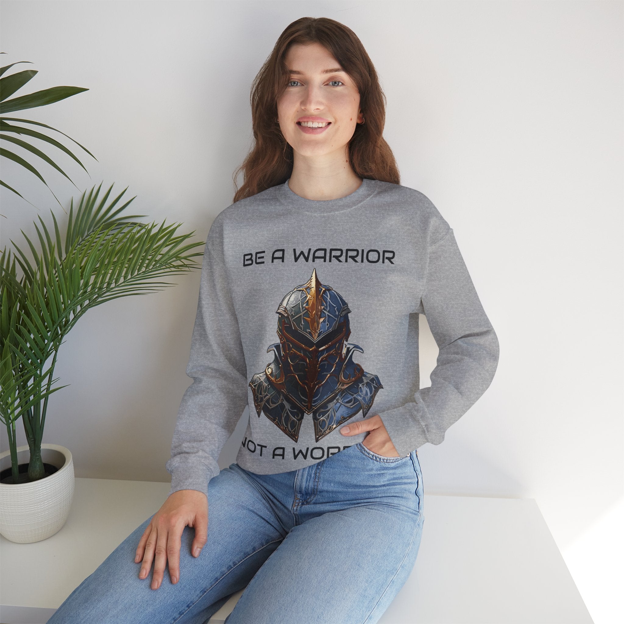 Be a Warrior not a Worrier, Unisex, Crewneck Sweatshirt, Birthday gift, Funny, Motivational, Inspriational, Comfort, Cotton