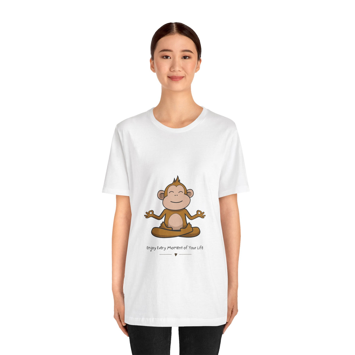 Yoga Monkey Tee - Enjoy Every Moment - Conscience Garment