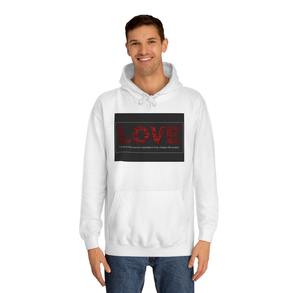 Love College Hoodie - Motivation, Gift, Mindful, Stong, Spread the Love, Peace - Conscience Garment
