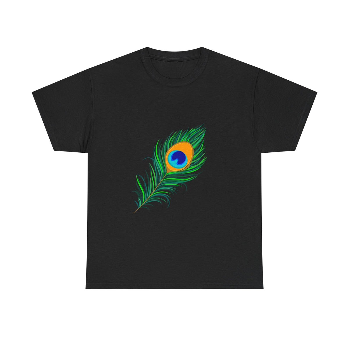 Peacock Feather Tee — Vibrant Nature Graphic T-Shirt - Conscience Garment
