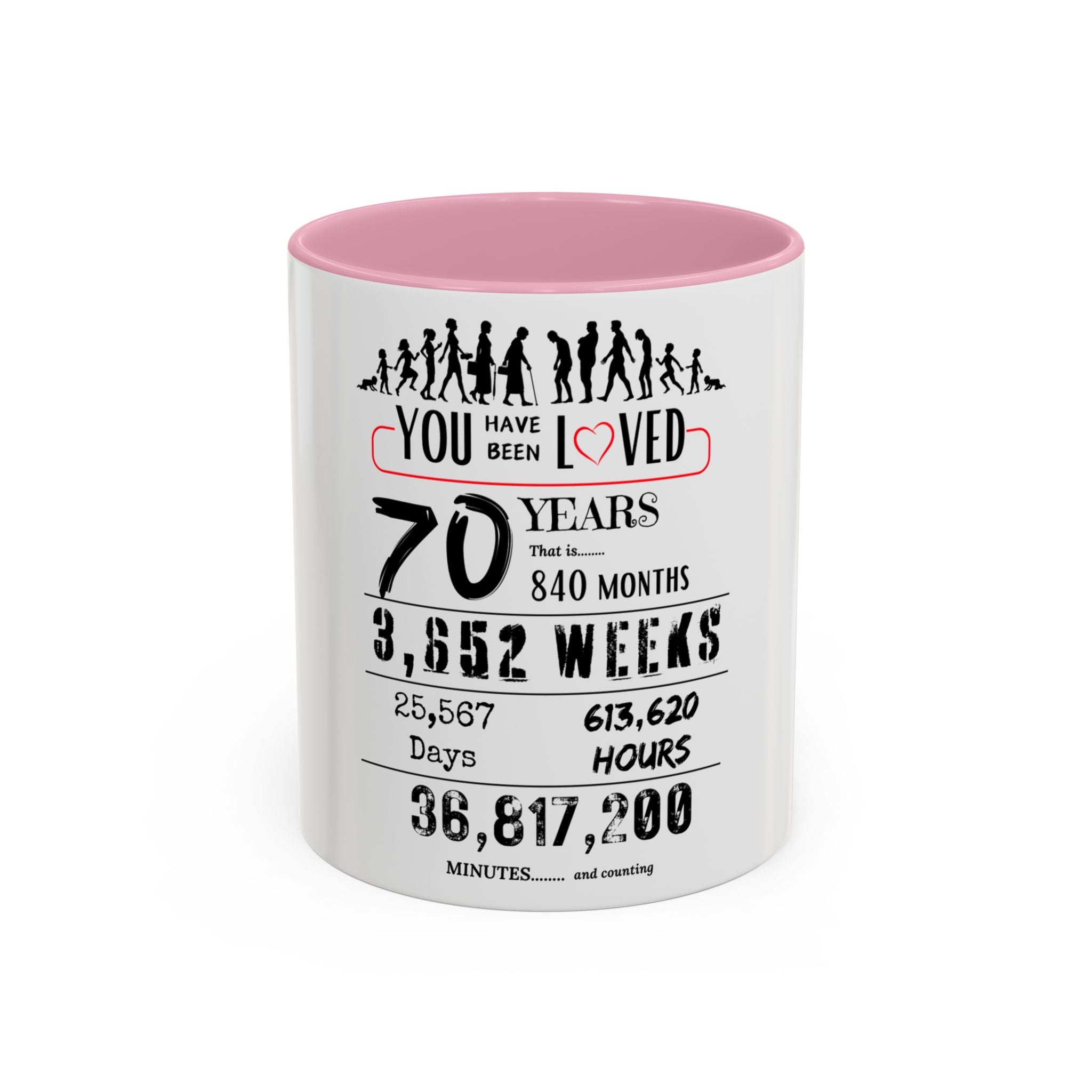 70th Birthday Two-Tone Coffee Mug, 11oz (US)