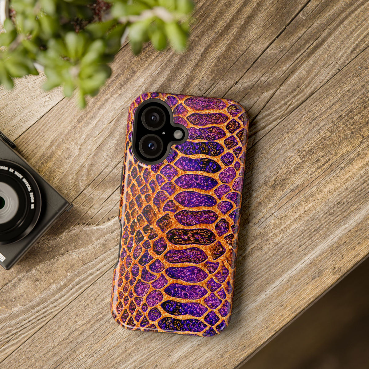 Purple-Gold Snake Skin Magnetic Impact Case