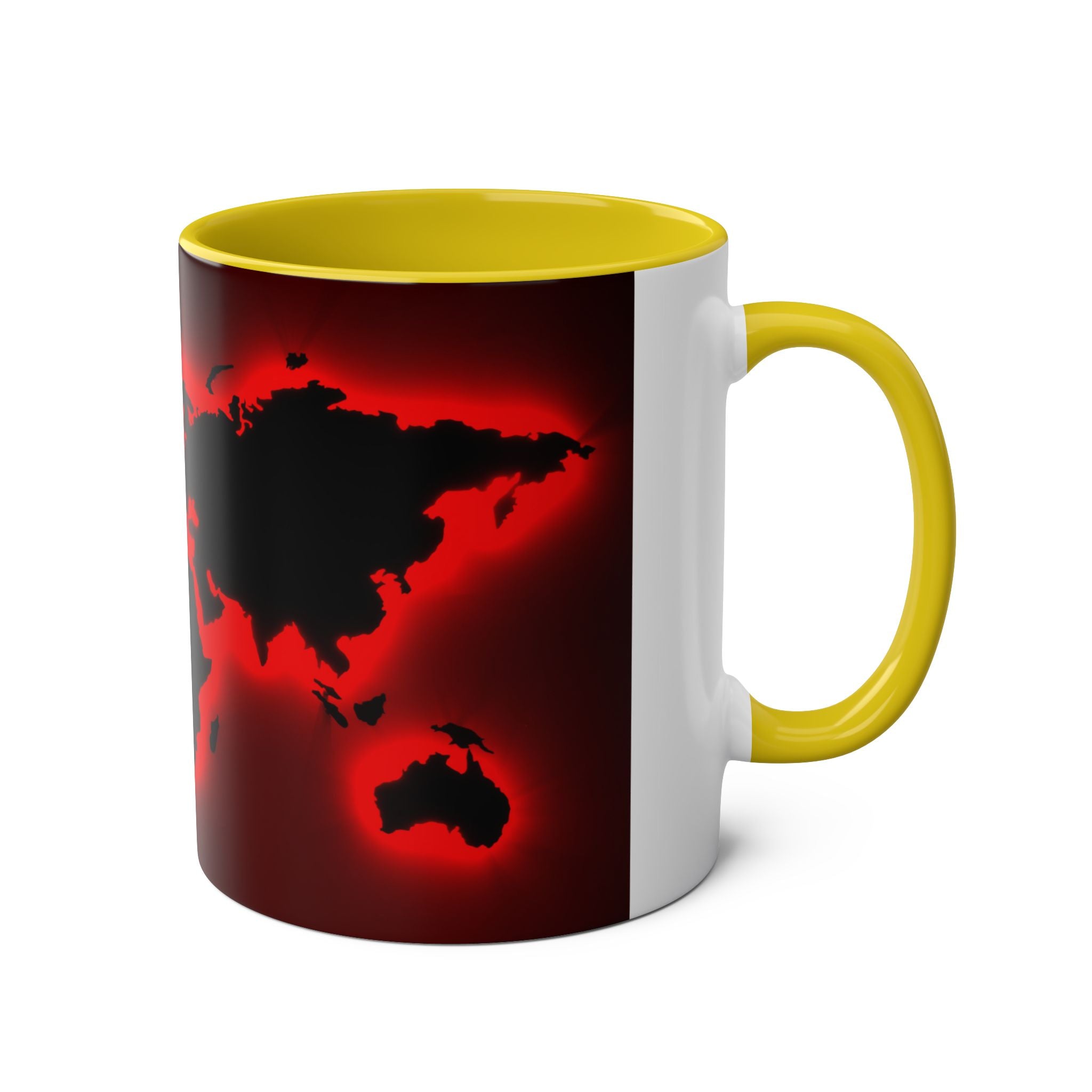 World Map, Mugs, 2 tone, Birthday Gift, Travel, Conscience Garment, Coffee, Tea