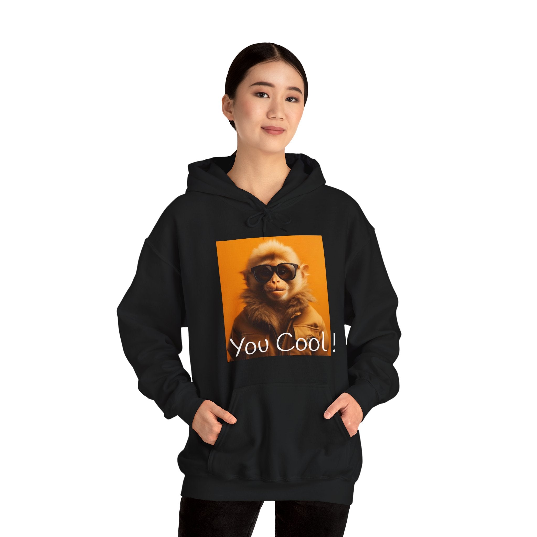 You Cool, Hoodie, White, Black, Cotton, Monkey, Sun Glasses, Funny, Motivation, Inspiration, Gift