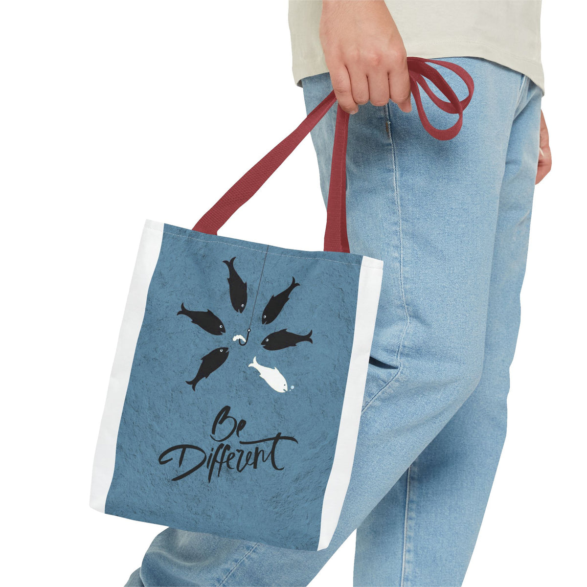 Be Different Whale Tote Bag — Inspirational Ocean Animal Canvas Tote
