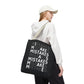 Mistakes Repeat Pattern Tote Bag — Black Typography Shopper
