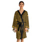 Gold & Black Striped Kimono Robe — Luxe Metallic Stripe Long Sleeve Wrap - Gift