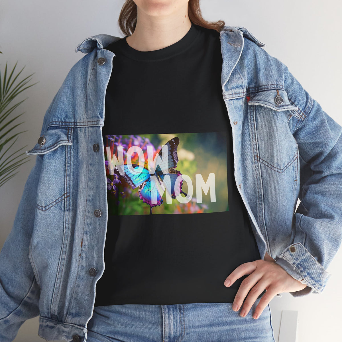 Wow Mom T-Shirt — Floral Butterfly 'WOW MOM' Graphic Tee for Mother's Day - Conscience Garment