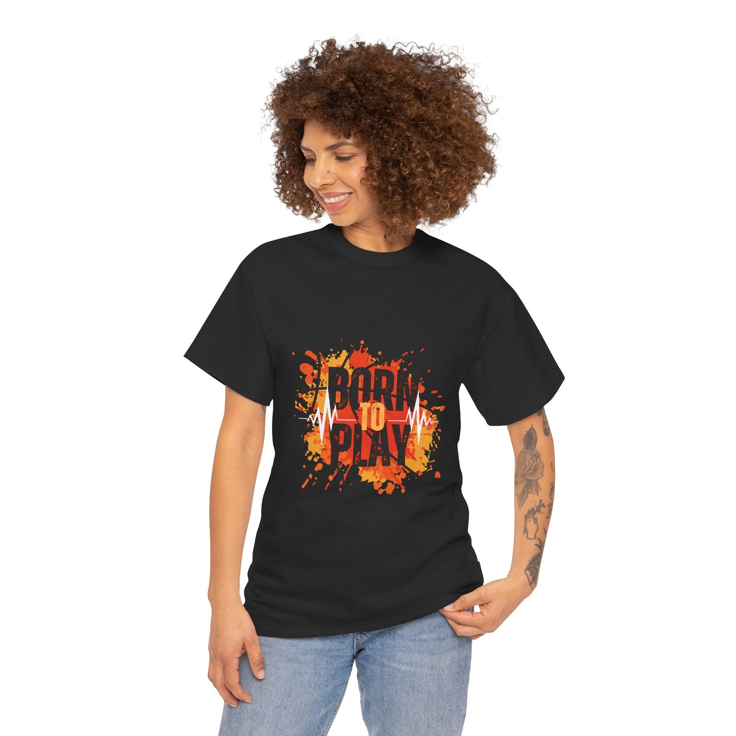 Born to Play Unisex Heavy Cotton Tee, Casual Wear, Gym Shirt, Workout Apparel, Birthday Gift, Statement Tee, Sports Fashion - Conscience Garment
