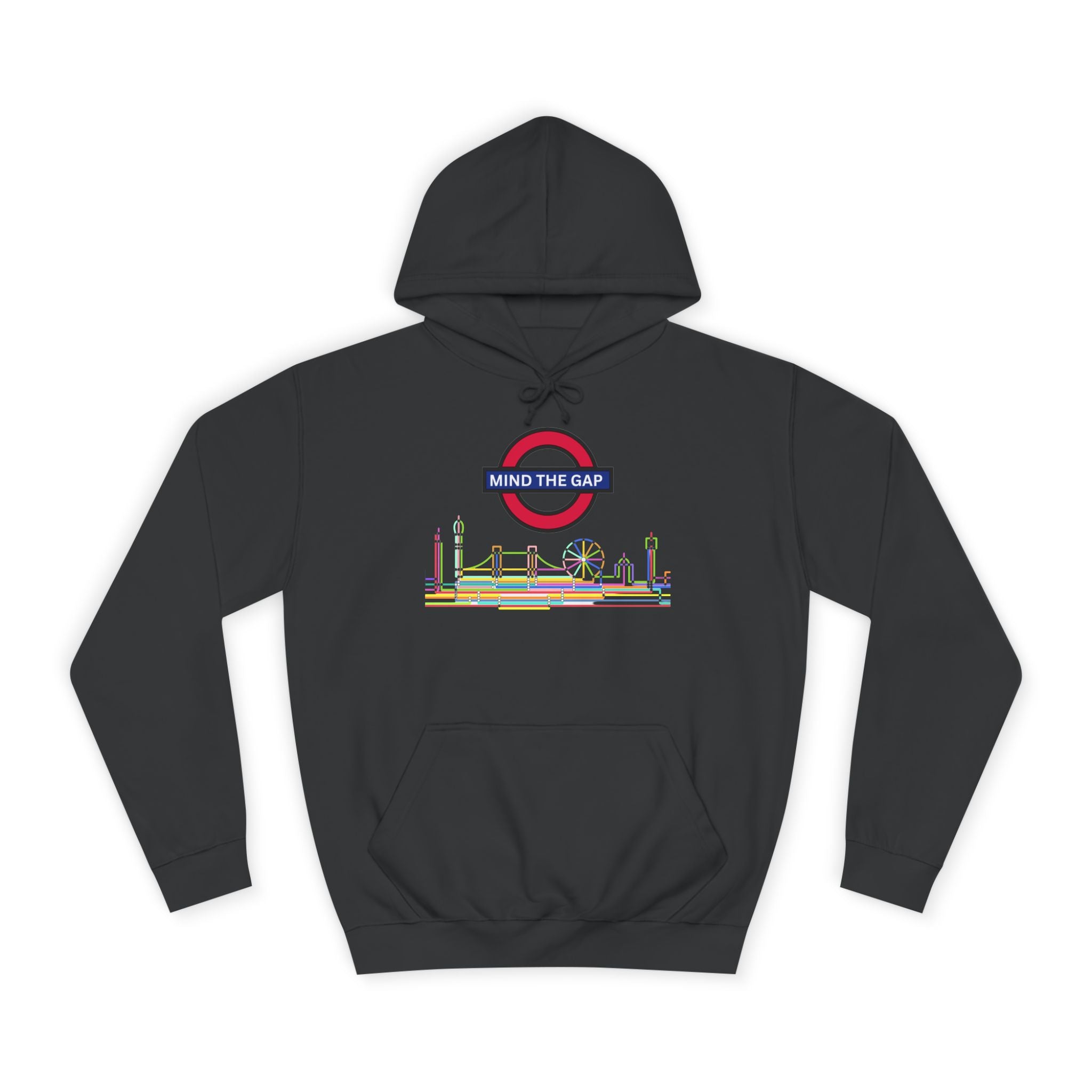 Mind the Gap Unisex College Hoodie - Cozy Casuals for Students, Gift for Graduation, Comfortable Loungewear, Unique Campus Style