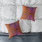 Snake Skin Pattern Square Pillow — Orange & Purple Decorative Throw Cushion