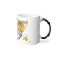 Peaceful World Color-Changing Mug — Watercolor Peace Sign Globe, 11oz