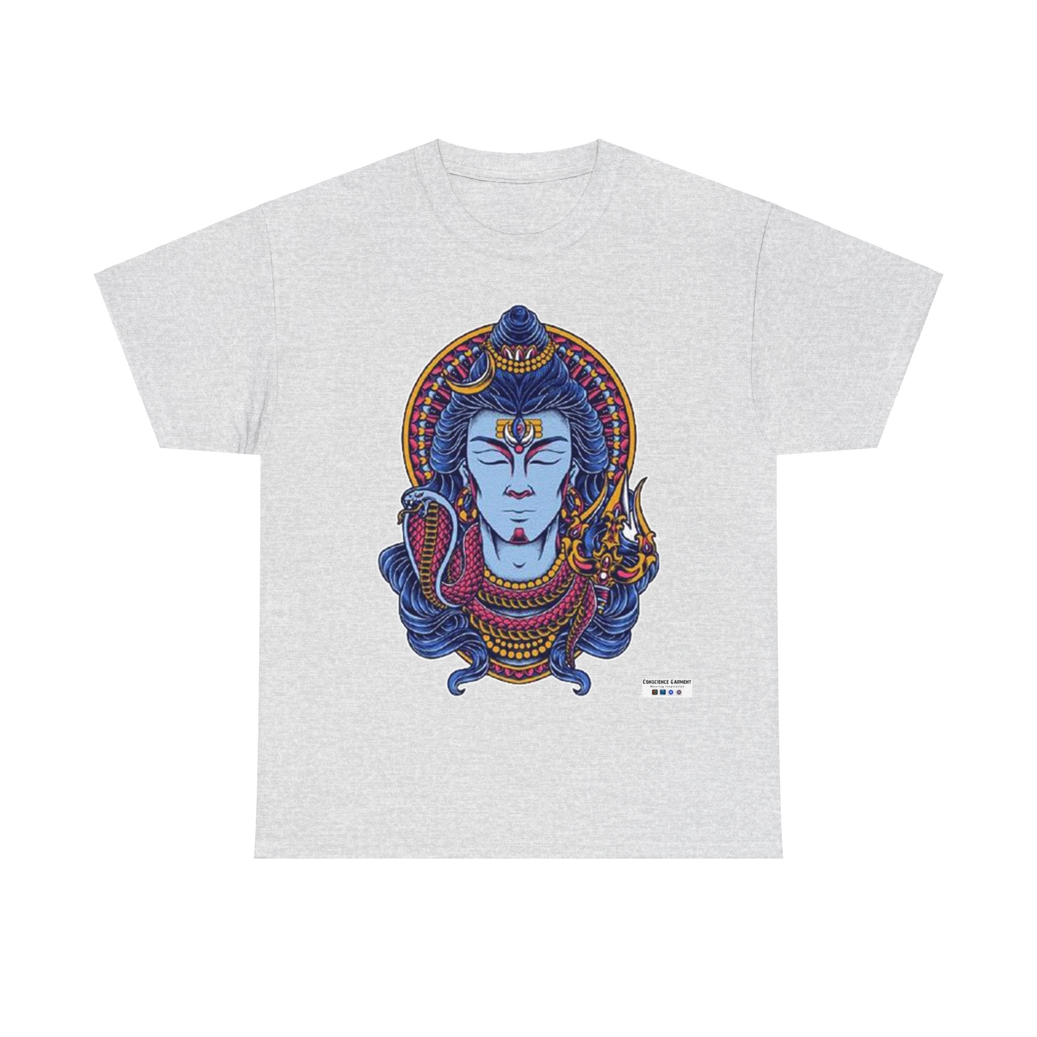 Lord Shiva T shirt, Unisex Heavy Cotton, Gift, Mindfulness, Motivation, Inspiration, Conscience Garment, Wearing, Positive, White