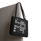 Mistakes Repeat Pattern Tote Bag — Black Typography Shopper