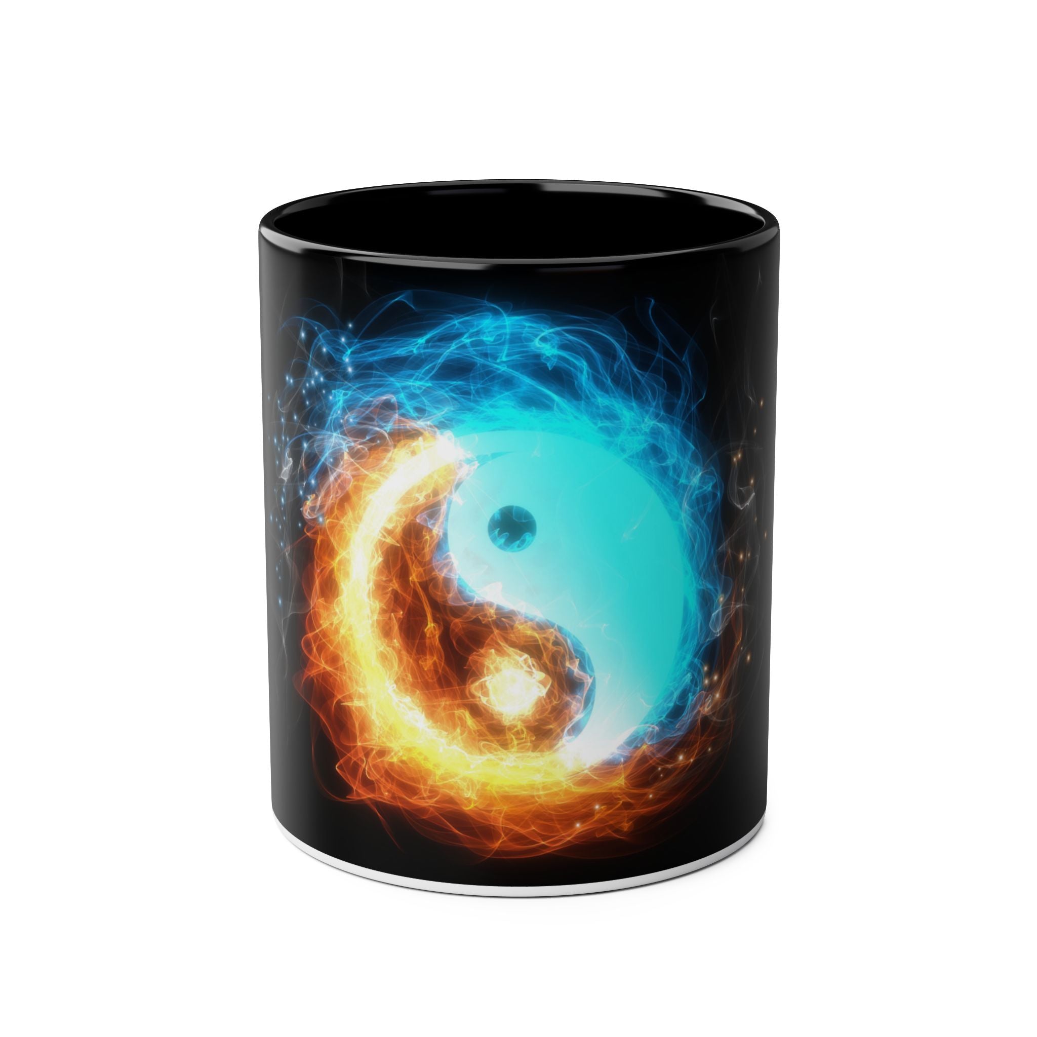 Ying Yang, The Elements, Two-Tone Coffee Mugs, 11oz, Gift, Zen, Mindfulness, Motivation, Inspiration, Conscience Garment, Mug