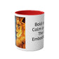 Lion Fire and Water Design Mug, Two-Tone, 11oz - Conscience Garment