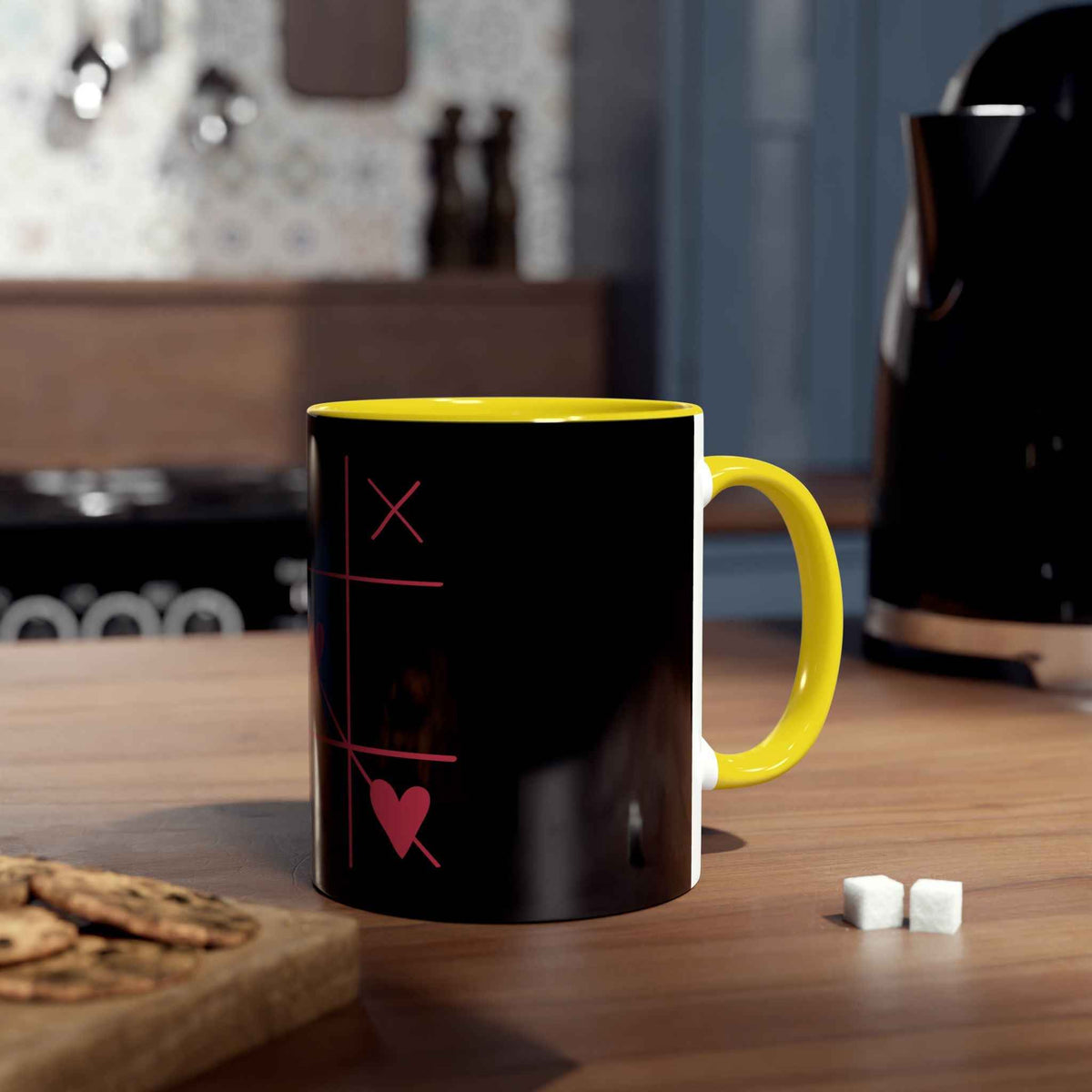 Hearts and Crosses Coffee Mug,  11oz