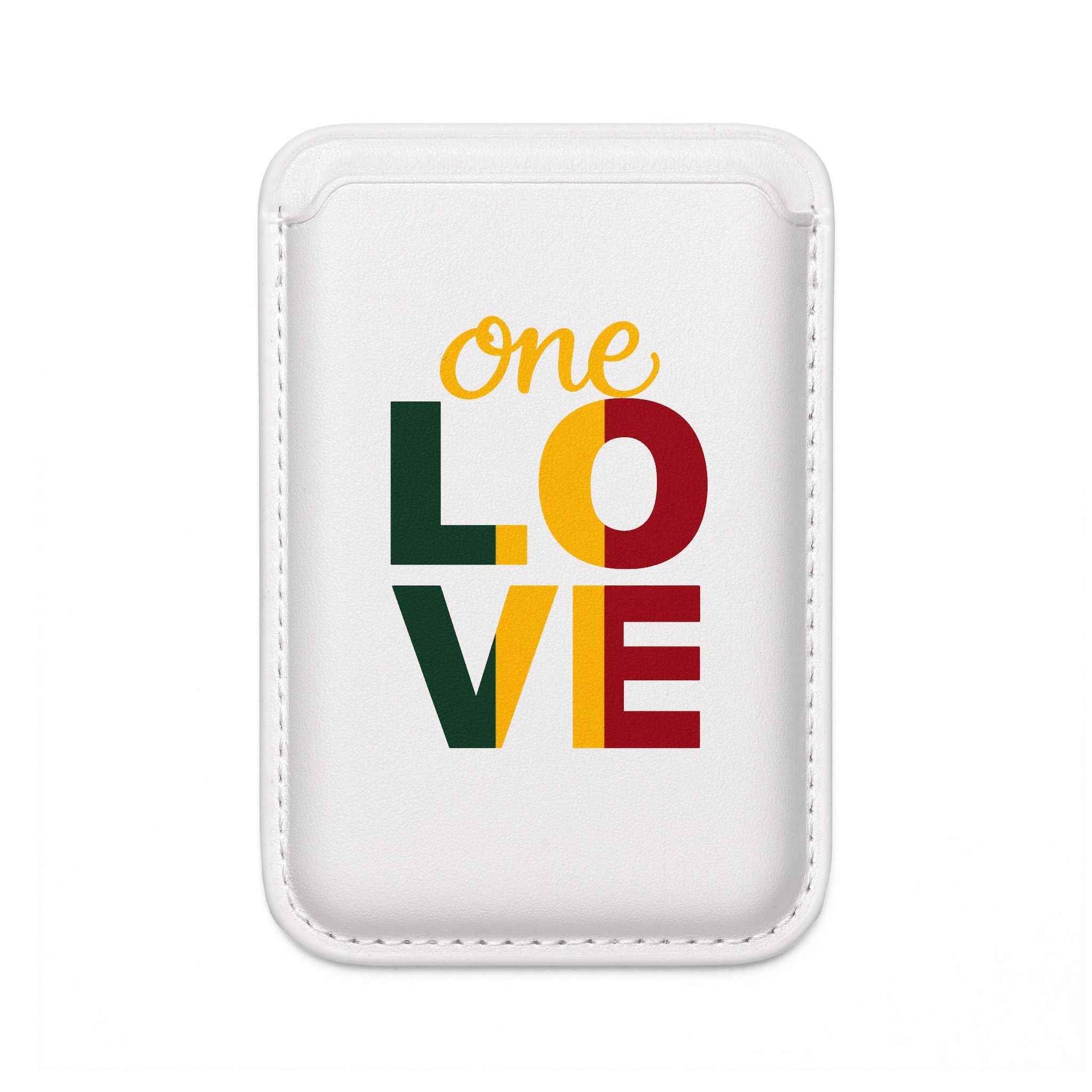 One Love Vegan MagSafe Wallet — Slim Card Holder with Bold Retro Typography