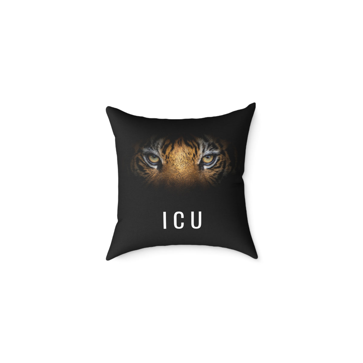 Tiger Eyes 'ICU' Square Pillow – Bold Wildlife Accent Cushion