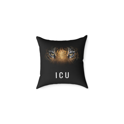 Tiger Eyes 'ICU' Square Pillow – Bold Wildlife Accent Cushion