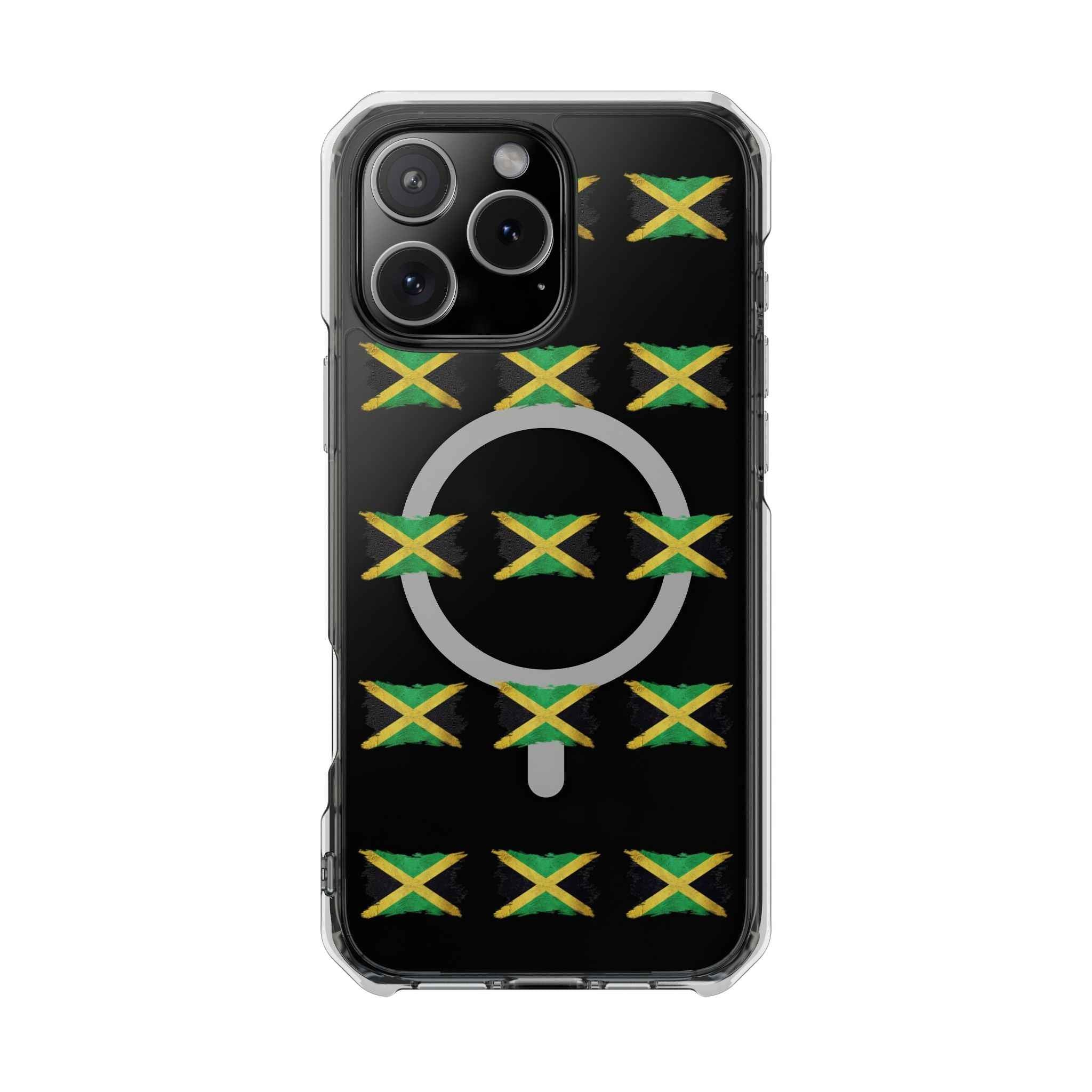 Jamaica Flag Clear Magnetic Phone Case — MagSafe Compatible