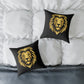 Lion Head Throw Pillow — Gold Lion Decorative Cushion for Living Room