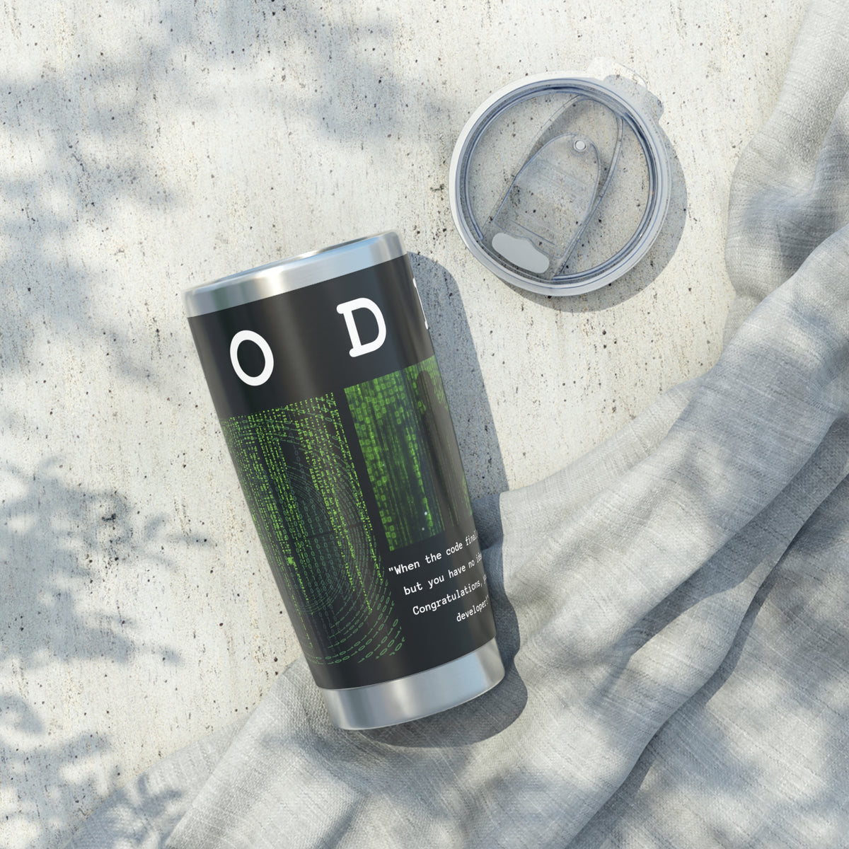 Tumbler with Matrix and Code Design - Conscience Garment